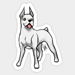 Dog - Boxer - White Sticker